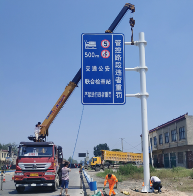 安阳双悬臂标志杆、交通标志杆制作、门架立柱加工厂家